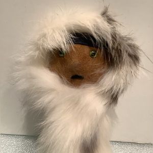 New vintage Inuk rabbit fur doll
